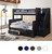 Black Twin Full Bunk Bed With Storage Stairs &  Under Bed Drawers