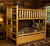 Log Queen over Queen Bunk Bed in Honey Pine - Shown with Trundle