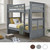Gary XL Extra Long Twin Bunk Bed in Gray | Detachable XL Bunk Beds