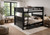 Solid hardwood queen over queen bunk bed for adults