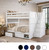 Dual Height Queen Bunk w/ Storage Stairs & Under-Bed Drawers in White