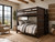 Solid hardwood full over full bunk bed in espresso