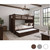 Dual setting convertible Queen Bunk Bed w/ Side Ladder in Espresso - Shown with Open Trundle