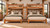 Lodge Barnwood side-by-side Twin XL loft beds with center ladder and two optional lower beds, creating four sleeping surfaces.