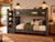 Lodge Barnwood Twin over Twin Bunk Bed with reversible stairs in Weathered Black finish