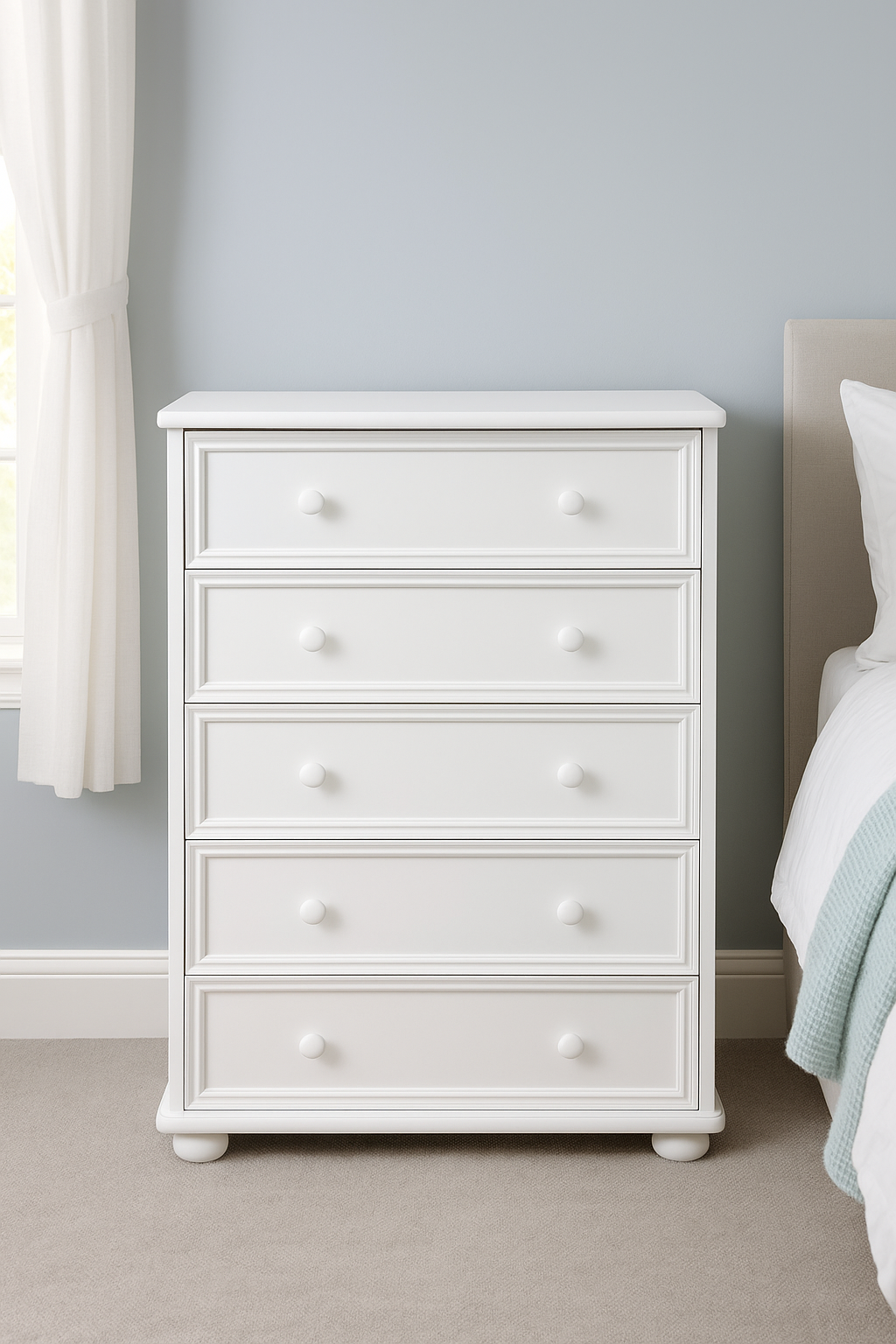 white christmas dresses OKD Farmhouse Bedroom 5 Drawers Chests, Wood Rustic Tall Chset of Dresser main image 0