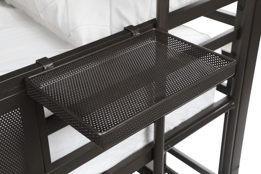 Jordy Dark Bronze Steel Twin Size Triple Bunk Bed | 3 Level Bed