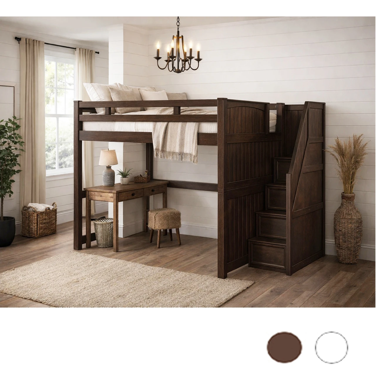 stairs loft bed full size mattress