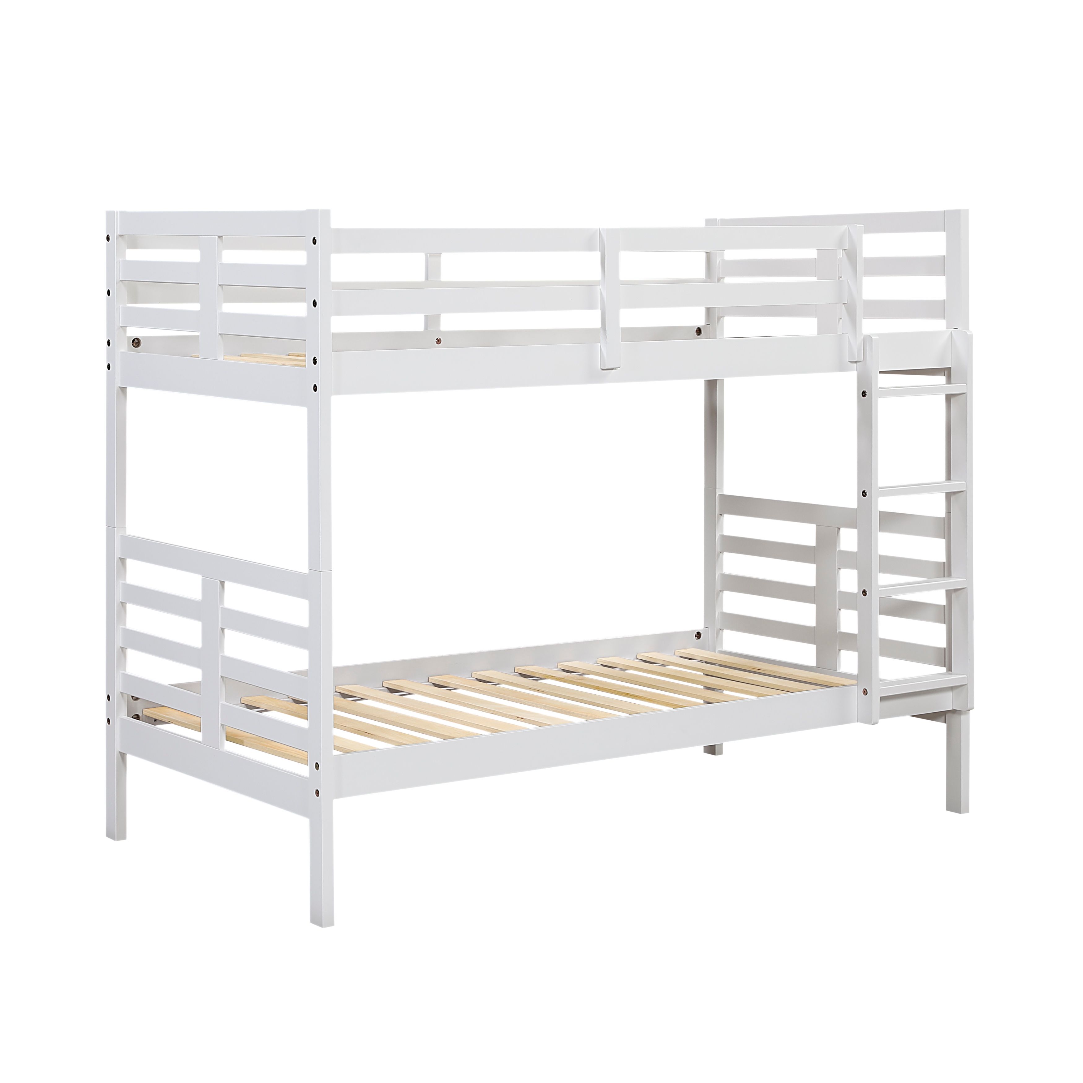 Capri Twin Bunk Bed in Dark Brown & White