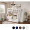 Extra Long Full over Queen Bunk Bed w/ Storage Stairs in White