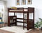Loft Bed with Bookcase and Corner Desk