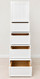 Dillon white storage staircase with four pull-out drawers shown open