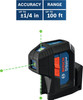 BOSCH GPL100-30G Green-Beam Self-Leveling Alignment Laser, Includes 2 AA Batteries, Built-In Multipurpose Mount, & Hard Carrying Case