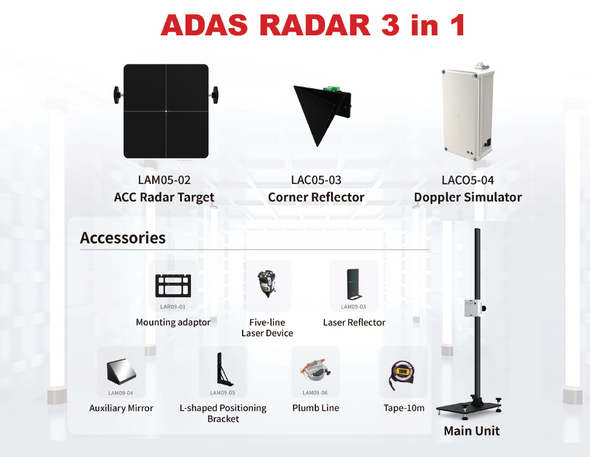 Launch Tech Radar 3 in 1( ACC+Doppler+Corner Reflector) Set with Bags