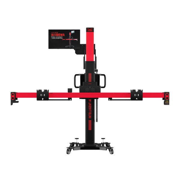 Autel IA1000 Automated Alignment frame with mounted diagnostic scanner