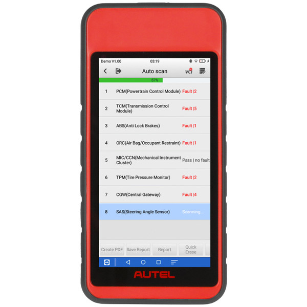 Autel MaxiDIAG diagnostic tablet seen from the front