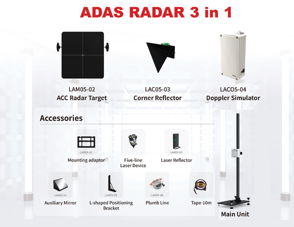 Launch Tech Radar 3 in 1( ACC+Doppler+Corner Reflector) Set with Bags - 701070015