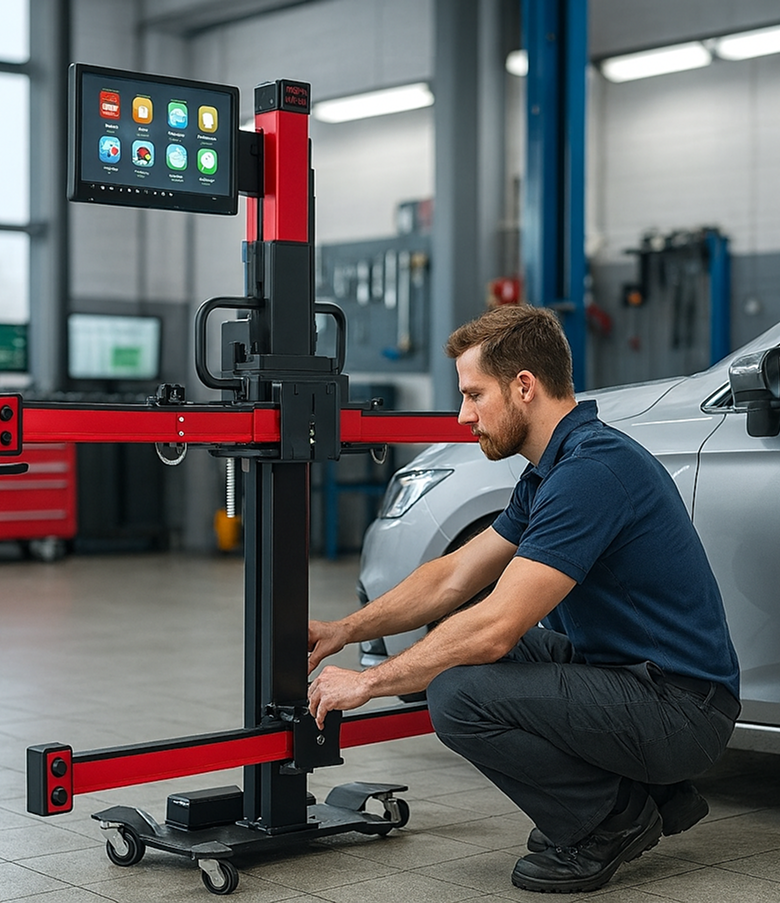 ADAS equipment in workshop