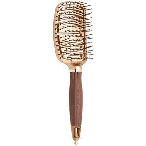Olivia Garden NanoThermic Flex Haarbürste mit Nylonborsten zum Entwirren und Stylen, gebogene Form, flexibles, belüftetes Design Olivia Garden NanoThermic Flex Haarbürste mit Nylonborsten zum Entwirren und Stylen, gebogene Form, flexibles, belüftetes Design