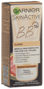 Garnier SkinActive BB Cream All-in-1 Day Cream with Hyaluronic Acid and Aloe Vera SPF 15 Classic Medium 50ml Garnier SkinActive BB Cream All-in-1 Day Cream with Hyaluronic Acid and Aloe Vera SPF 15 Classic Medium 50ml