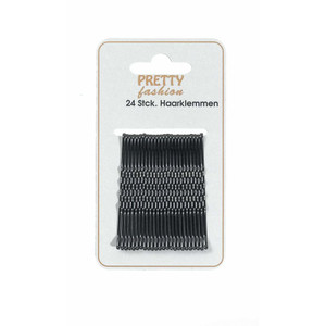Comair Pretty Fashion Haarspangen aus gewelltem Karton, 24 Stück, 59 mm, Schwarz Comair Pretty Fashion Haarspangen aus gewelltem Karton, 24 Stück, 59 mm, Schwarz