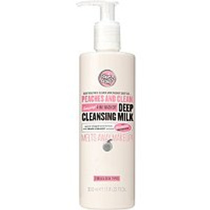 Soap & Glory Peaches & Clean Tiefenreinigungsmilch 4-in-1-Milchreiniger und Make-up-Entferner mit Pfirsichextrakt, Ginseng und Jojobaöl, 350 ml Soap & Glory Peaches & Clean Tiefenreinigungsmilch 4-in-1-Milchreiniger und Make-up-Entferner mit Pfirsichextrakt, Ginseng und Jojobaöl, 350 ml
