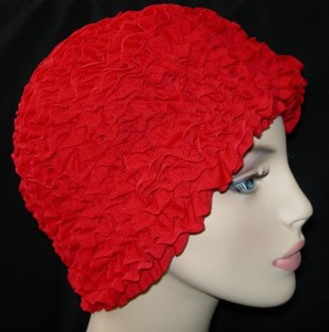 Fashy Damen-Badekappe mit Rüschen, Einheitsgröße, Rot Fashy Damen-Badekappe mit Rüschen, Einheitsgröße, Rot