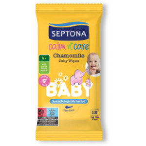 Septona Baby-Feuchttücher mit Kamille – 12 Stück Septona Baby-Feuchttücher mit Kamille – 12 Stück