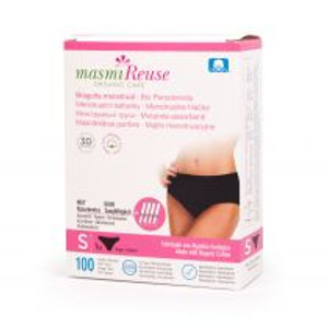 Bio-Periodenhöschen aus Bio-Baumwolle, Größe S, Masmi-Wiederverwendung Bio-Periodenhöschen aus Bio-Baumwolle, Größe S, Masmi-Wiederverwendung