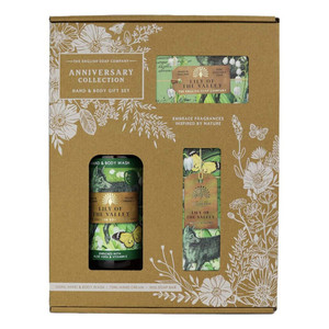 The English Soap Company Jubiläums-Hand- und Körper-Geschenkbox „Maiglöckchen“. The English Soap Company Jubiläums-Hand- und Körper-Geschenkbox „Maiglöckchen“.