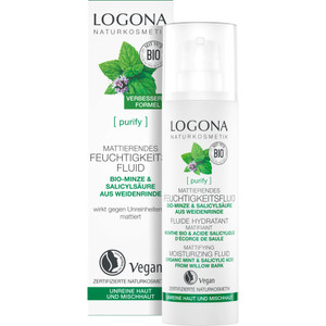 Logona Purify Mattierendes Feuchtigkeitsfluid mit Bio-Minze und Salicylsäure aus Weidenrinde Logona Purify Mattierendes Feuchtigkeitsfluid mit Bio-Minze und Salicylsäure aus Weidenrinde