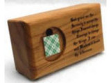 Single Cherry Wood Medallion Holder with Serenity Prayer