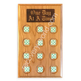 Hardwood 12 Medallion Holder Plaque with One Day At A Time