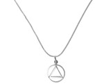 AA Symbol Pendant Necklace set in 14k or Sterling Silver