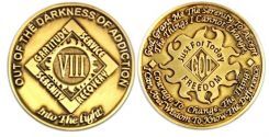 NA Coins & Slogan Chips in bronze or plastic
