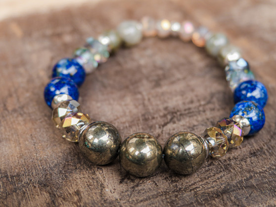 Money Making - Pyrite and Lapis Lazuli Bracelet