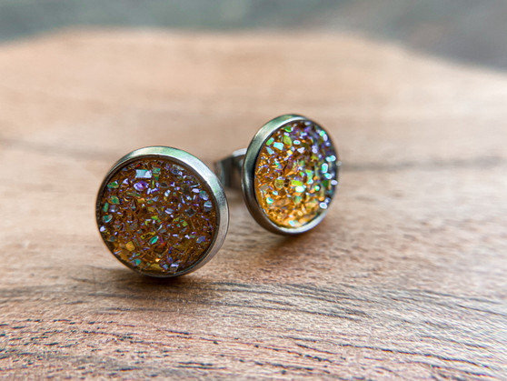 Goldie Amber Druzy Earrings