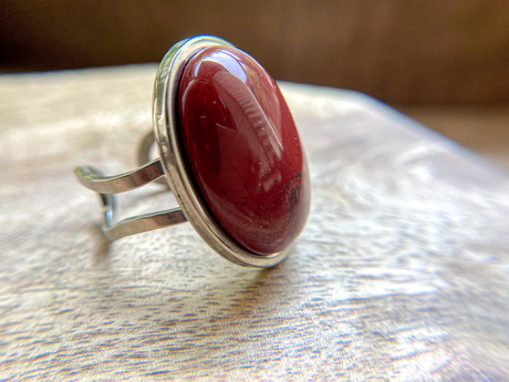 Red Jasper Oval Ring