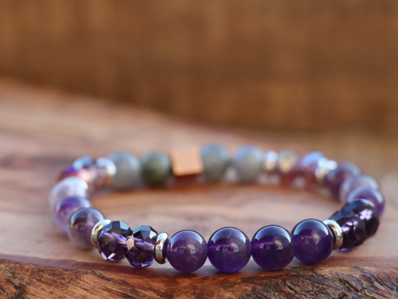 Blessed and Grateful - Amethyst and Labradorite Bracelet 