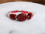 Red jasper with rose quartz bracelet and crystals