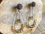 Antique Bronze Druzy & Crystals Chandelier Earrings