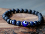 Good Vibes - Blue Evil Eye, Sodalite & Lava Stone Bracelet