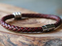 Trio Burgundy Leather Bracelet 