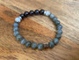 Victorious - Red Garnet - Labradorite and Moonstone Bracelet 