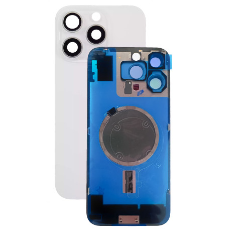 iPhone 16 Pro Max - White klapka tylna z dużymi oczkami + oczka aparatu + magnesy