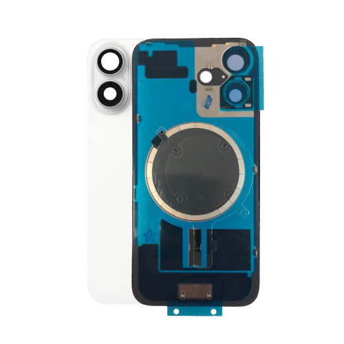 iPhone 16 Plus - White klapka tylna z dużymi oczkami + oczka aparatu + magnesy