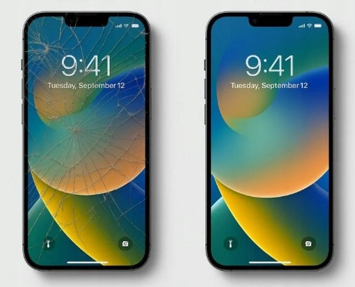 WYMIANA SZYBKI WYŚWIETLACZA LCD ZBITA SZYBKA IPHONE 14 GWARANCJA