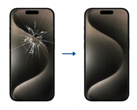 WYMIANA SZYBKI WYŚWIETLACZA LCD ZBITA SZYBKA IPHONE 15 PRO MAX GWARANCJA