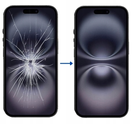 WYMIANA SZYBKI WYŚWIETLACZA LCD ZBITA SZYBKA IPHONE 16 GWARANCJA