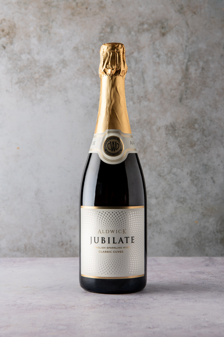 Sparkling wine, grown at Aldwick Estate and made in Somerset, England.